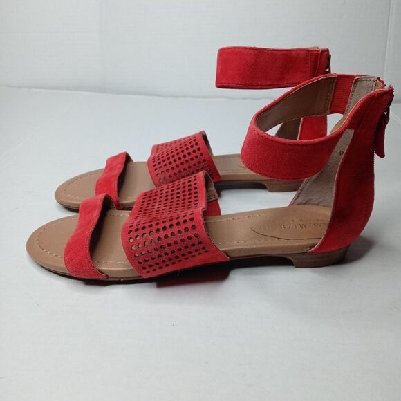 Isaac Mizrahi red ankle strap sandals size 8 - Picture 7 of 10